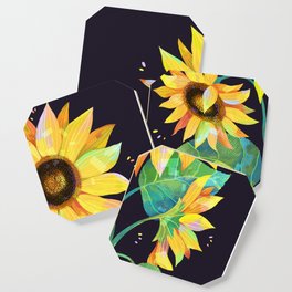 Colorfull sunflower illustration Coaster