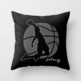 Basketball Player (monochrome) Throw Pillow