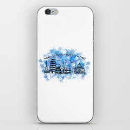 Rome travel quote watercolor doodle- Rome was not built in a day	 iPhone Skin