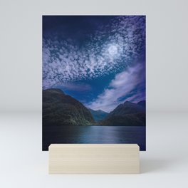 Moonlight at Doubtful Sound in New Zealand Mini Art Print