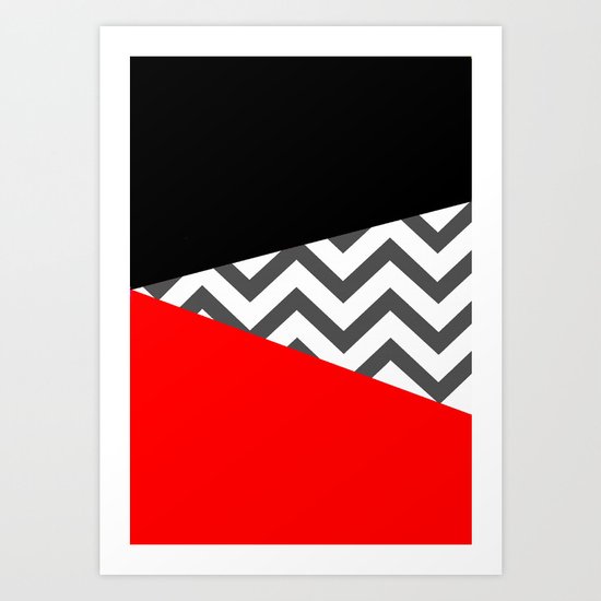 Color Blocked Chevron 10 Art Print