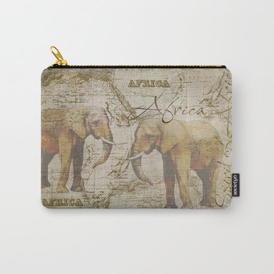 Spirit of Africa Elephant mixed media art Carry-All Pouch