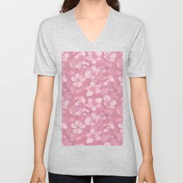 Boho Pink Floral V Neck T Shirt