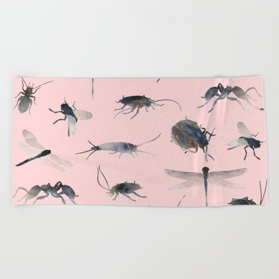 Insects on Pink Beach Towel