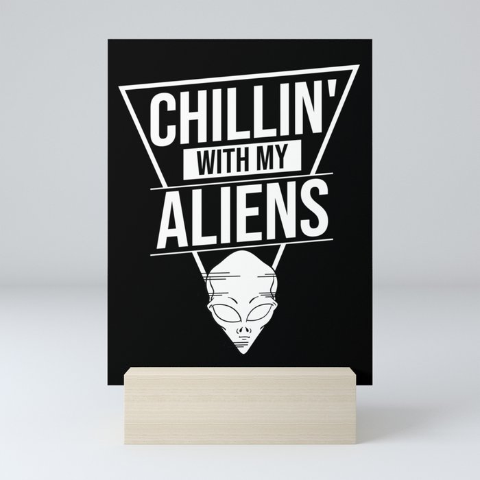 Extraterrestrial Life Alien Funny UFO Mini Art Print