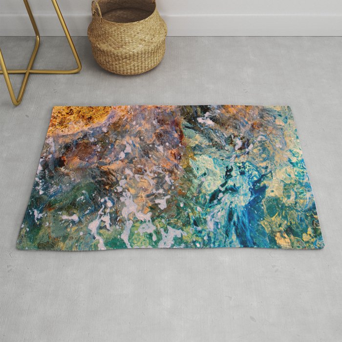 Abstract Flowing Water Photo Manipulation Rug