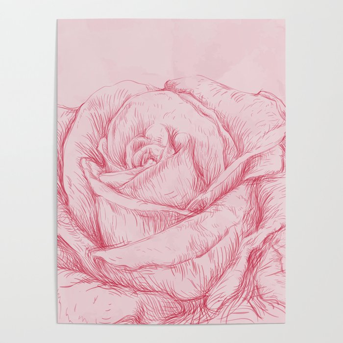 Vintage Roses Floral Pink Decorative Poster