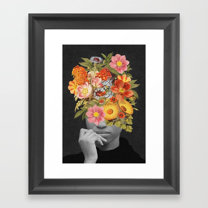 Colorful vintage bouquet Framed Art Print