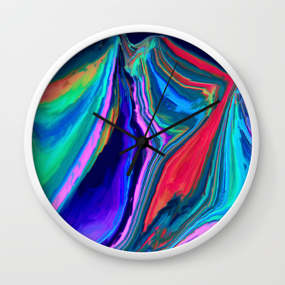 Northern Lights Aurora Borealis Abstract Oil Painting Wall Clock By Katerina Ez Society6