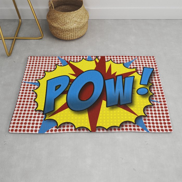 Pop Art Pow in comic Graphic style Rug
