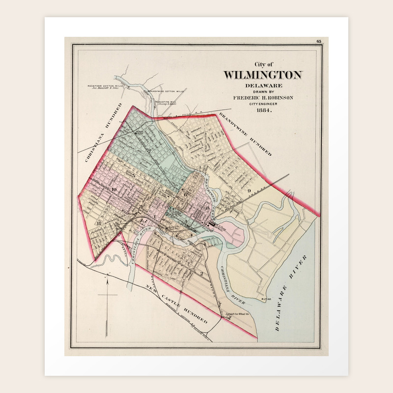 Wilmington Delaware On Map Vintage Map Of Wilmington Delaware (1884) Art Print By Bravuramedia |  Society6