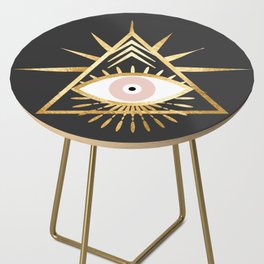 gold foil triangle evil eye Side Table