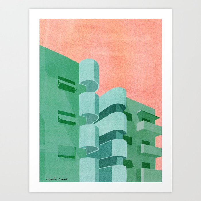 Green Bauhaus Art Print