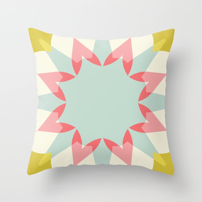 Abstract Sunflower Artwork 02 Color 01 Throw Pillow
