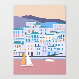 Batsi, Andros, Greece at Sunset Canvas Print