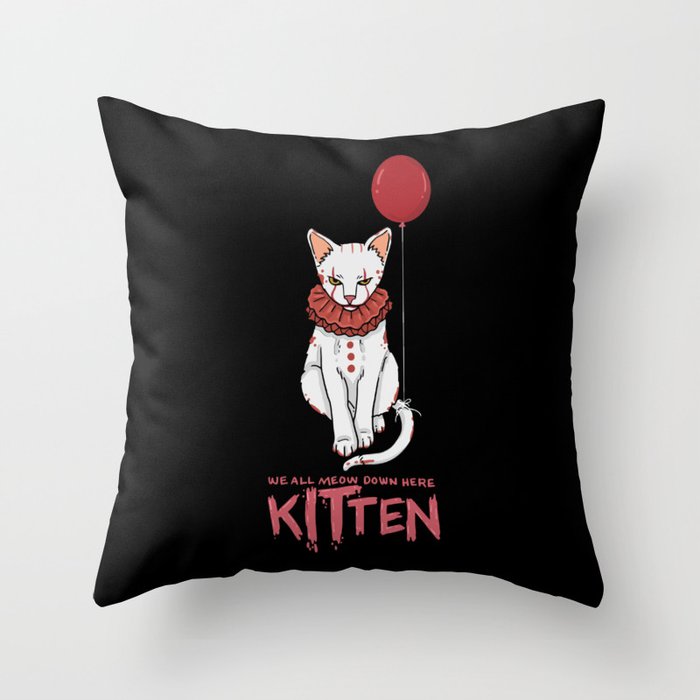 We All Meow Down Here Gift Throw Pillow By Shirtschleuder