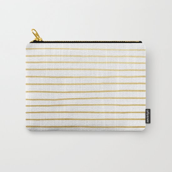 Gold Paris Stripe Pattern Carry-All Pouch