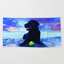 Ziggy Black Labrador Beach Towel