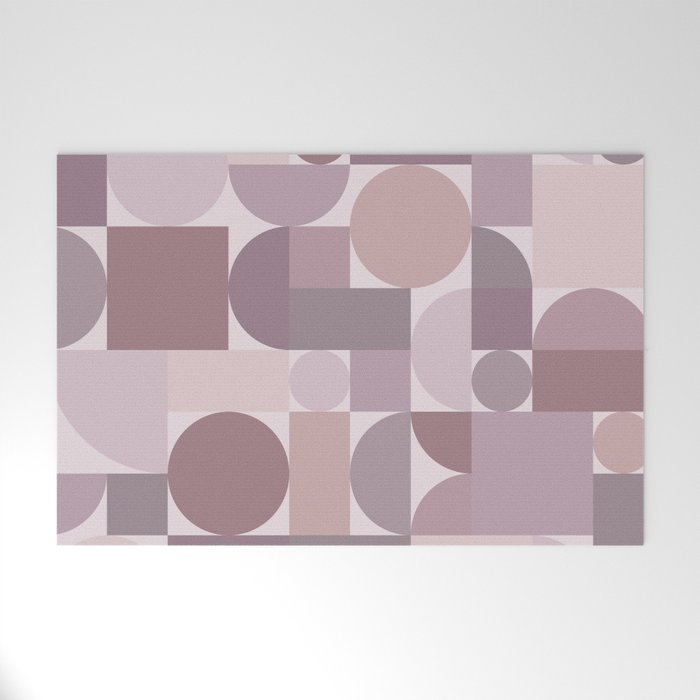 Retro Geometric Abstract Art Mauve 1 Welcome Mat