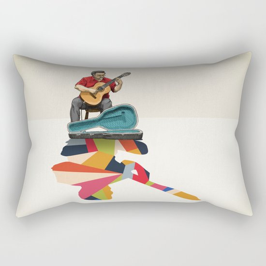 Walking Shadow, Guitarist Rectangular Pillow