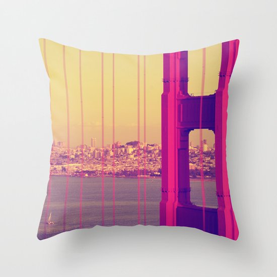 Golden Gate Into San Francisco Throw Pillow