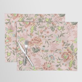Peach Oriental Chinoiserie Flowers Placemat