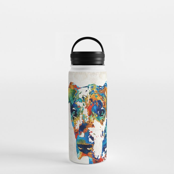 Colorful Great Dane Art Dog By Sharon Cummings Water Bottle