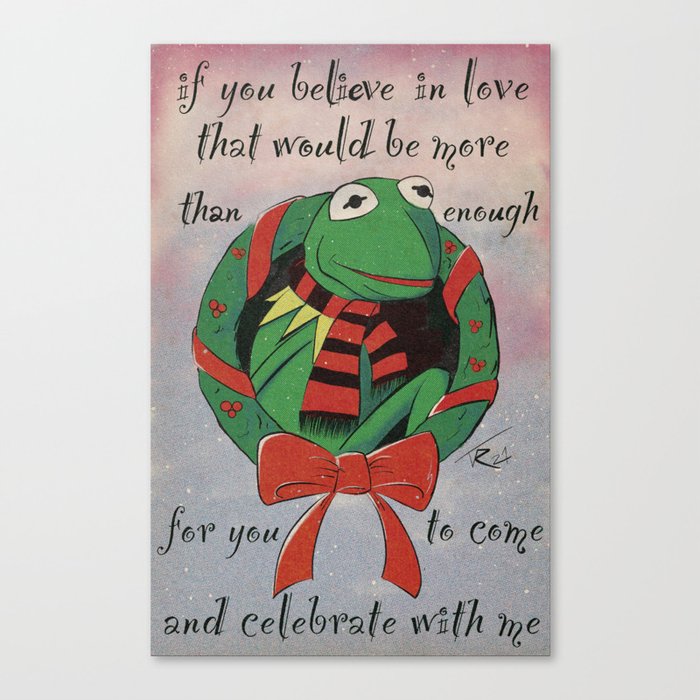 Frog Christmas Wishes Canvas Print