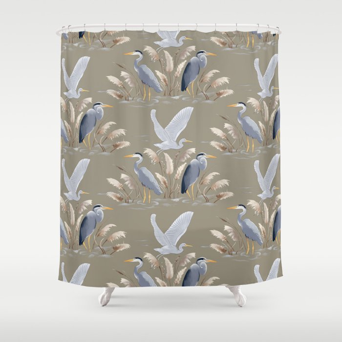 Blue and tan shower clearance curtain