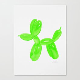 Balloon Dog Lime Green  Canvas Print