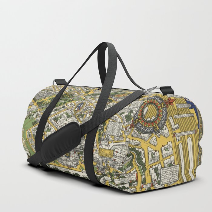City of Quebec with Historical Notes - Vintage Illustrated Map Duffle Bag