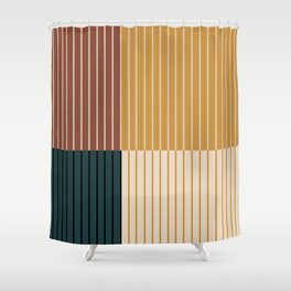 Color Block Line Abstract XV Shower Curtain
