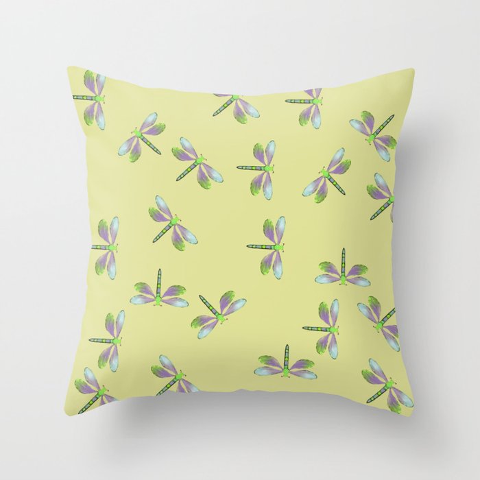 Dragonfly Frenzy Throw Pillow
