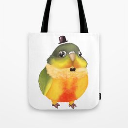 Fanciful Conure with Hat Tote Bag