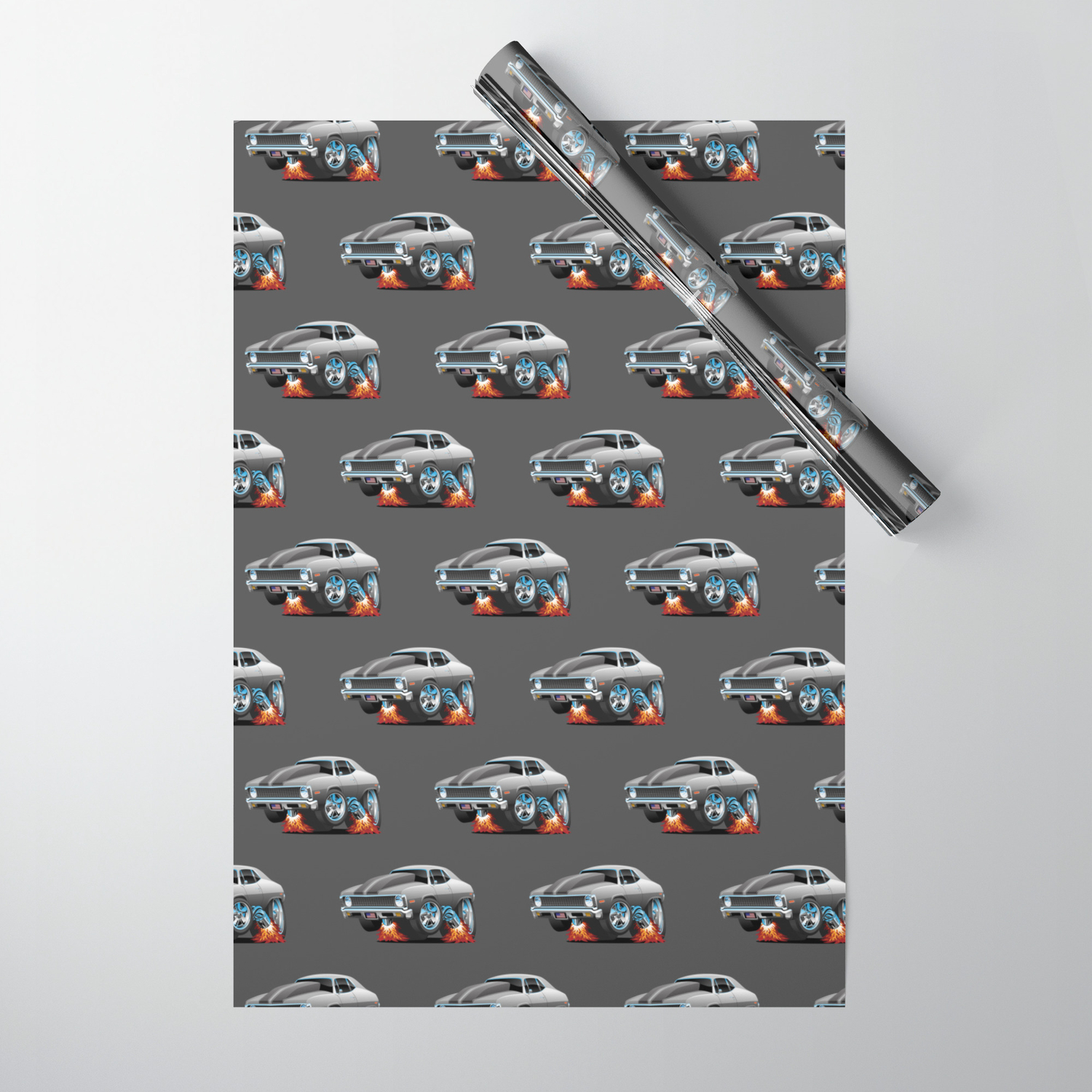 Classic American Muscle Car Hot Rod Cartoon Wrapping Paper By Hobrath Society6