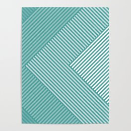 Aqua Mint Geometry Poster