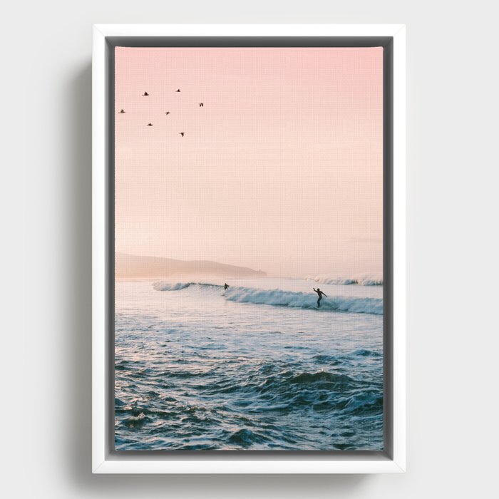 Sunset Surf Framed Canvas