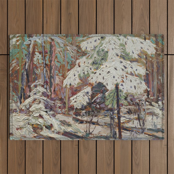 Tom Thomson ‑ Snow in the Woods - Canada, Canadian Oil Painting - Group of Seven Outdoor Rug