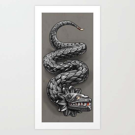 Quetzalcoatl ( flying snake of Aztec ) Art Print