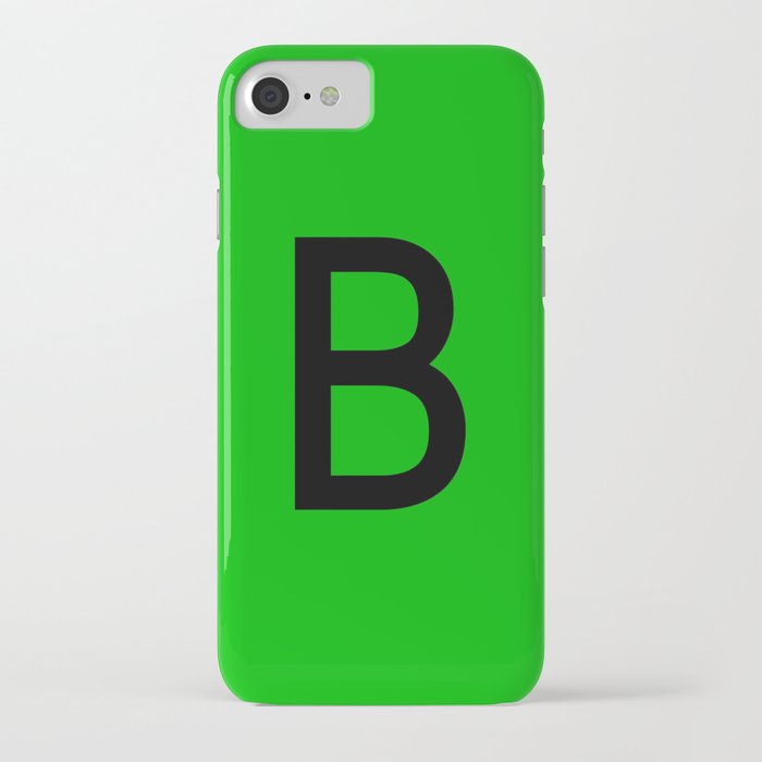 LETTER B (BLACK-GREEN) iPhone Case
