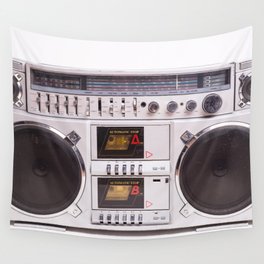 Boom Box Cassette Tape Player. Beautiful vintage music photo Wall Tapestry