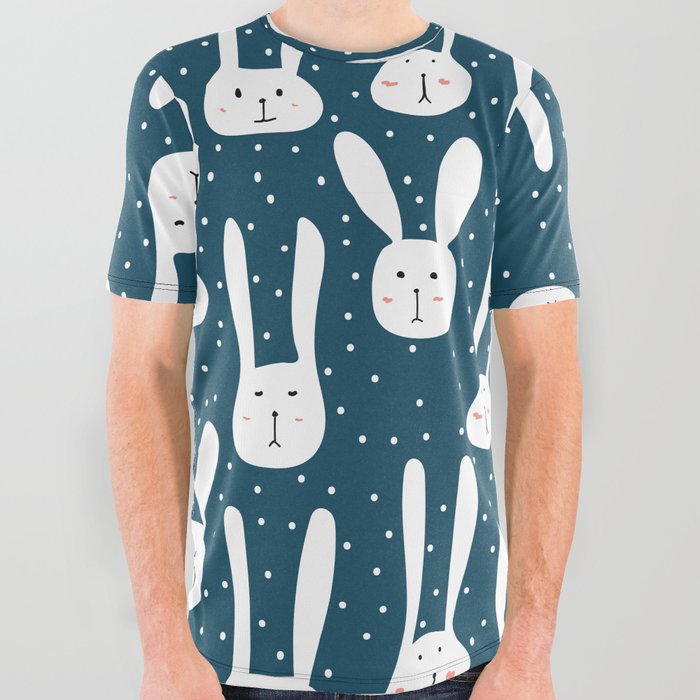Snow Bunnies All Over Graphic Tee