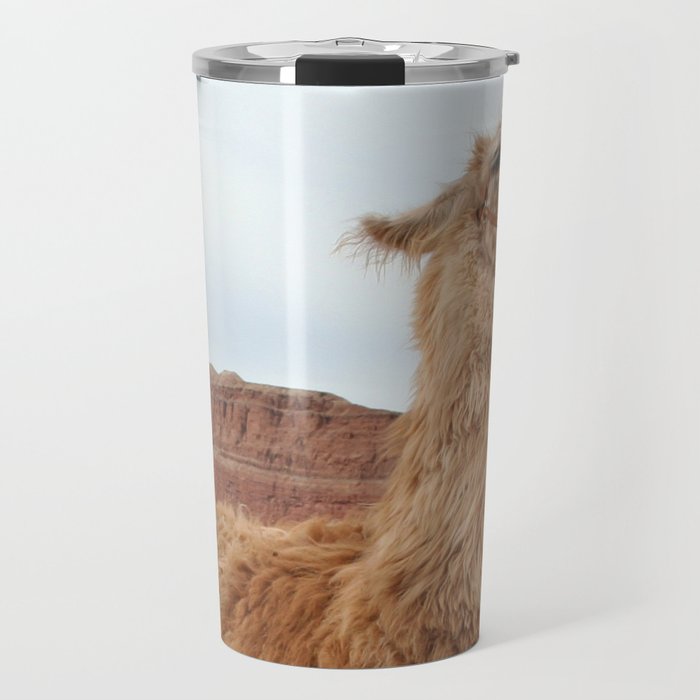 Argentina Photography - Llama In The Mountain Filled Desert Travel Mug