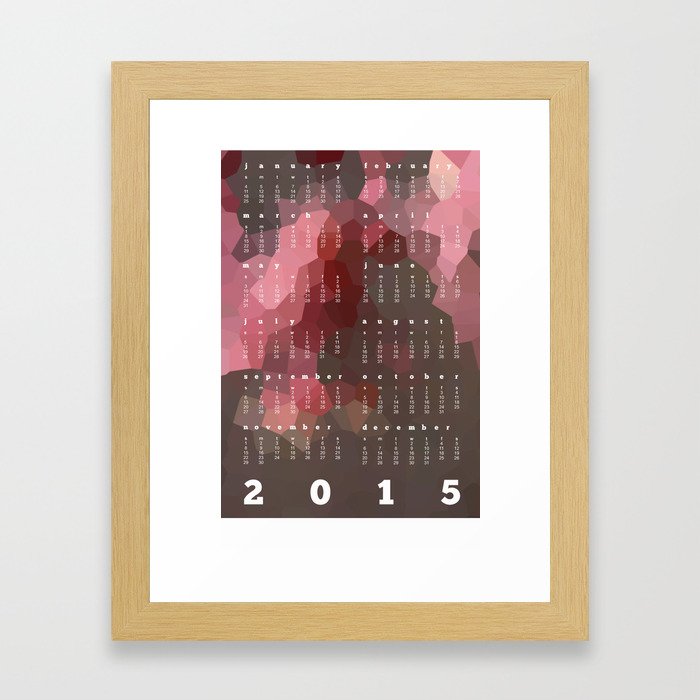 Calendar 2015 pink Framed Art Print