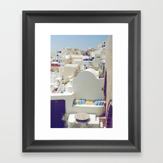 Santorini Lounge Framed Art Print