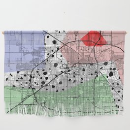 Lubbock, USA - minimalist map collage Wall Hanging