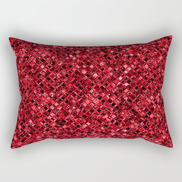 Red Glitter Modern Collection Rectangular Pillow