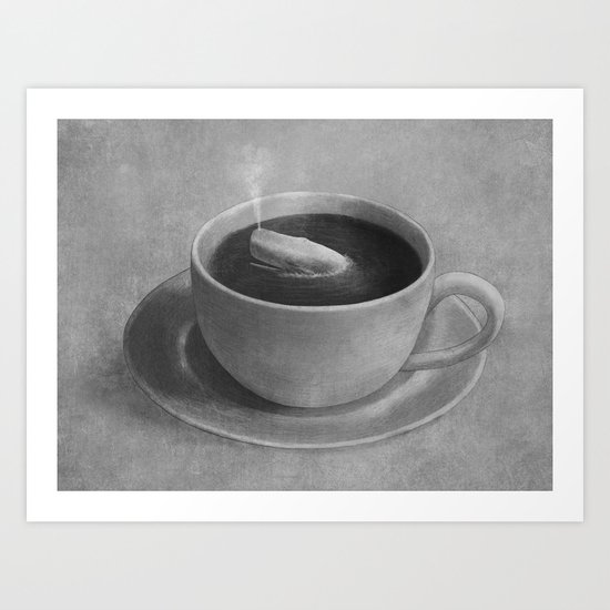 Whale in a tea cup Art Print