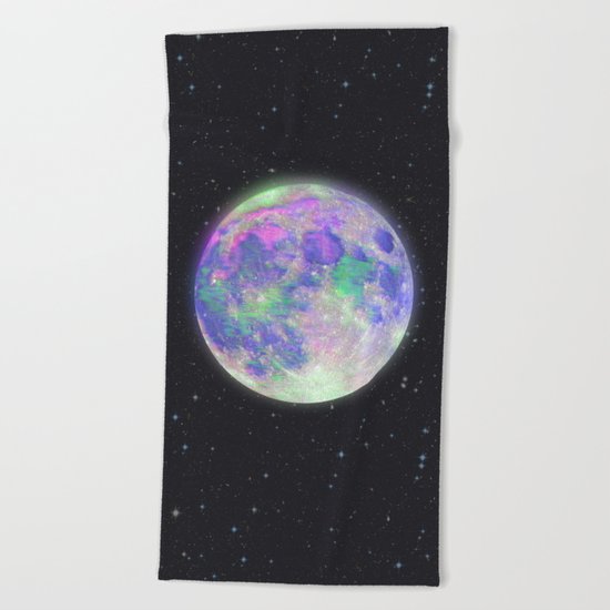 pink moon Beach Towel