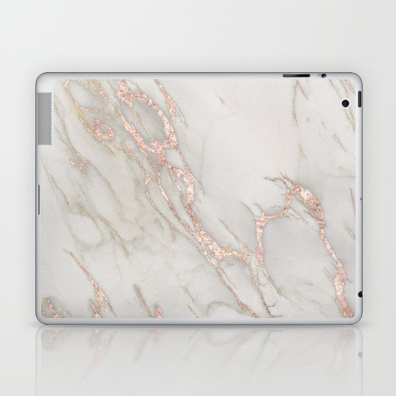 Marble Rose Gold Blush Pink Metallic by Nature Magick Laptop & iPad Skin